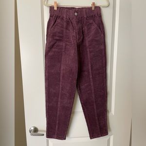 Corduroy paper bag pants